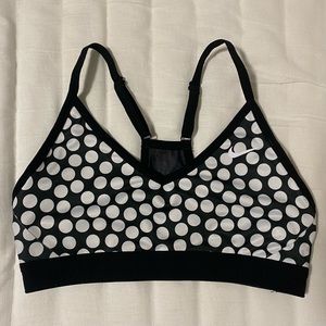 Nike Poka Dot Black & White Sports Bra Small